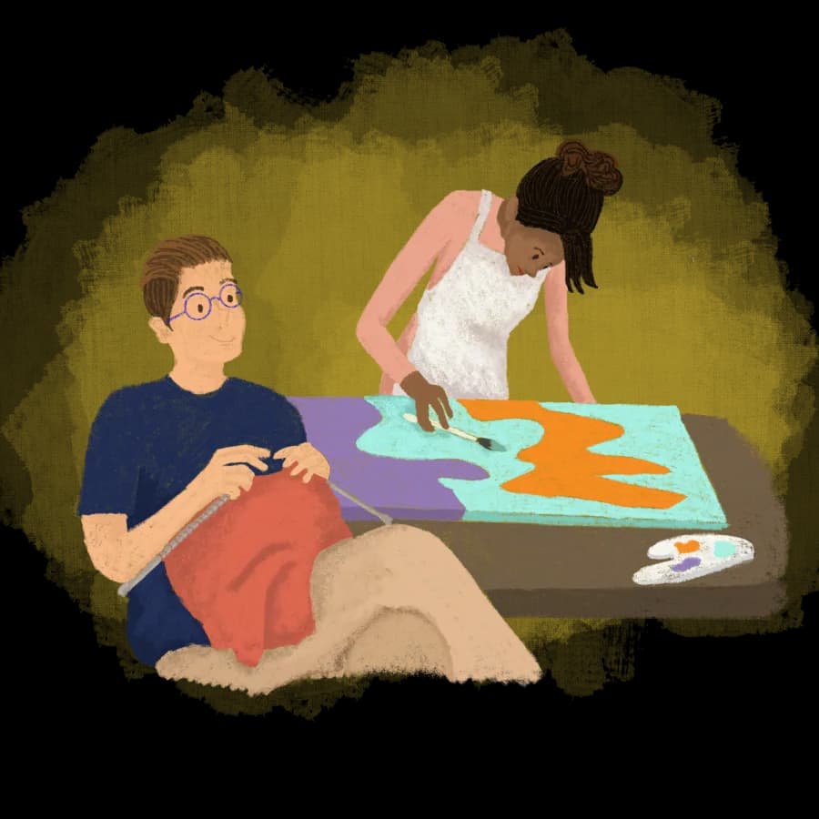 Artists working together